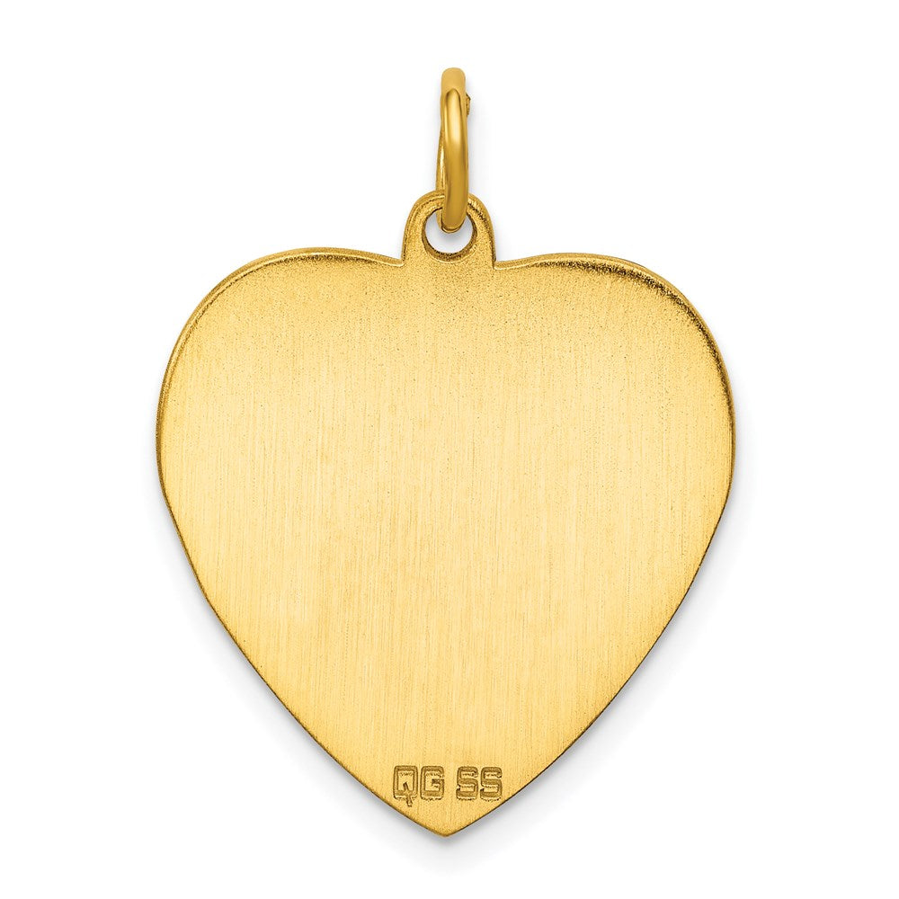 Sterling Silver GP Engraveable Heart Polished Disc Charm QM390G