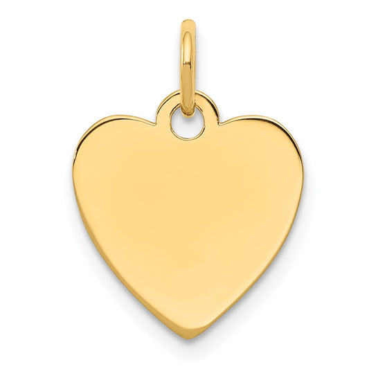 Sterling Silver GP Engraveable Heart Polished Disc Charm QM390G