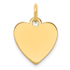 Sterling Silver GP Engraveable Heart Polished Disc Charm QM390G