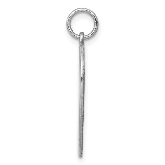 Sterling Silver RG Plated Eng. Heart Polish Front/Satin Back Disc Charm QM393