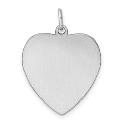 Sterling Silver RG Plated Eng. Heart Polish Front/Satin Back Disc Charm QM393