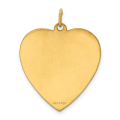 Sterling Silver GP Engraveable Heart Polished Disc Charm QM394G