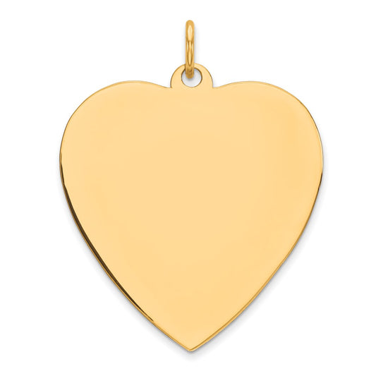 Sterling Silver GP Engraveable Heart Polished Disc Charm QM394G