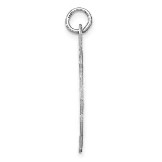 Sterling Silver Rh-plt Engraveable Polished Front/Satin Back Disc Charm QM416