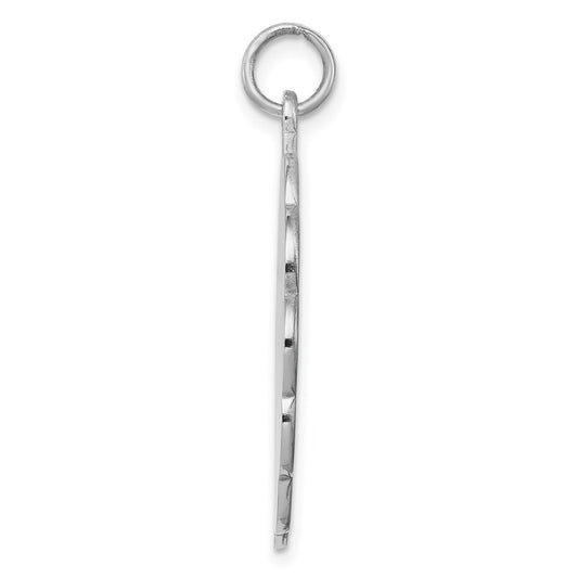 Sterling Silver Rh-plt Engraveable Polished Front/Satin Back Disc Charm QM417