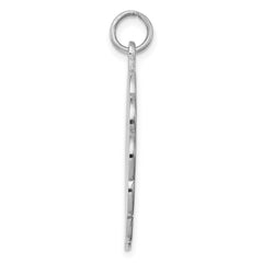 Sterling Silver Rh-plt Engraveable Polished Front/Satin Back Disc Charm QM417