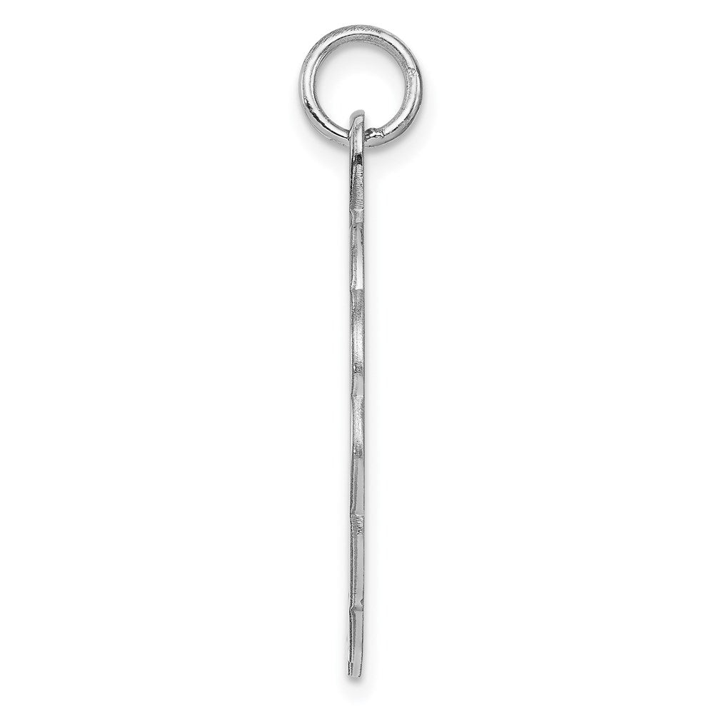 Sterling Silver Rh-plt Engraveable Polished Front/Satin Back Disc Charm QM420