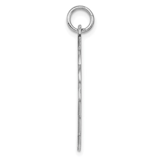 Sterling Silver Rh-plt Engraveable Polished Front/Satin Back Disc Charm QM420