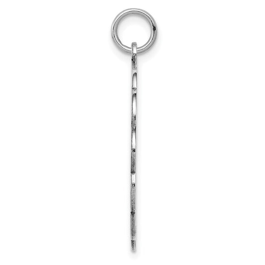 Sterling Silver Rh-plt Engraveable Polished Front/Satin Back Disc Charm QM421