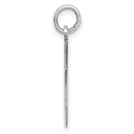 SS Rh-plt Engraveable Octagon Polished Front/Satin Back Disc Charm QM424