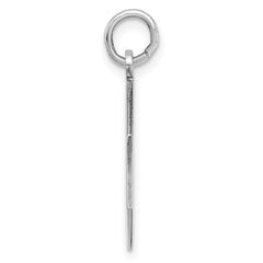 SS Rh-plt Engraveable Octagon Polished Front/Satin Back Disc Charm QM424