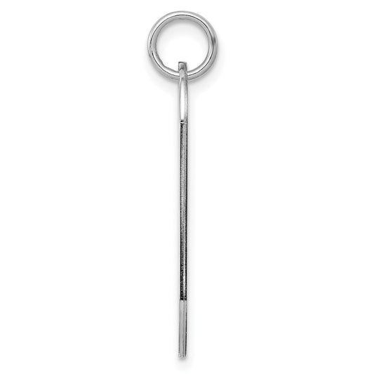 SS Rh-plt Engraveable Dog Tag Polished Front/Satin Back Disc Charm QM442