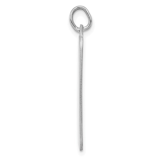 Sterling Silver Rhod-plate Eng. Rect. Polish Front/Back Disc Charm QM449