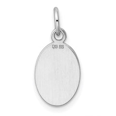 Sterling Silver Rh-plt Engraveable Oval Polished Front/Back Disc Charm QM452