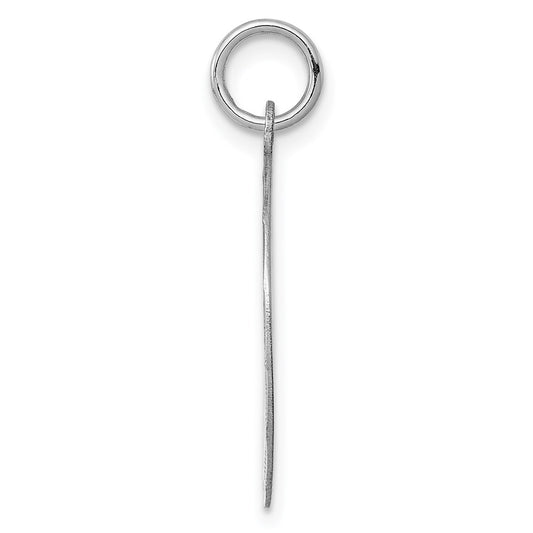SS Rh-plt Engraveable Round Patterned Polished Front/Satin Back Disc QM467