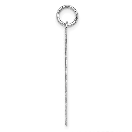 SS Rh-plt Engraveable Scalloped Patterned Polished Front/Satin Back Charm QM471
