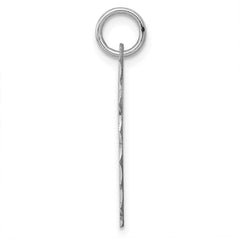 SS Rh-plt Engraveable Heart Patterned Polished Front/Satin Back Disc QM478