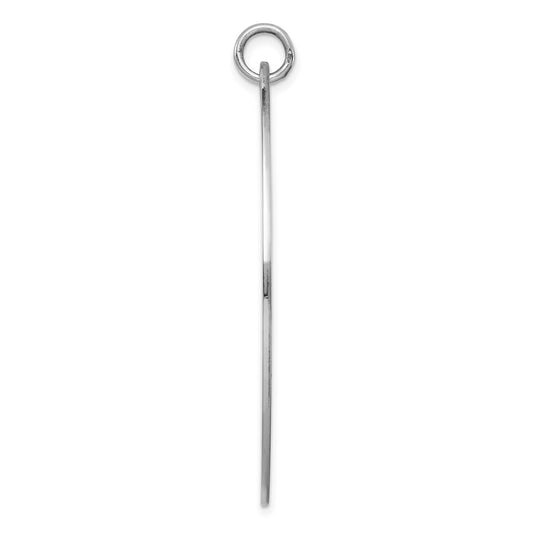 Sterl Silver Rh-plt Engraveable Oval Polished Front/Satin Back Disc Charm QM489