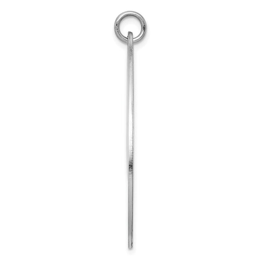 Sterling Silver Rh-plt Engraveable Polished Front/Satin Back Disc Charm QM492