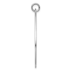 Sterling Silver Rh-plt Engraveable Polished Front/Satin Back Disc Charm QM492