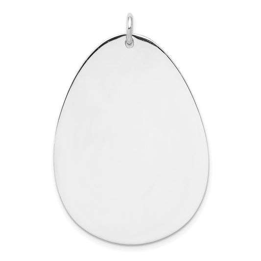 Sterling Silver Rh-plt Engraveable Polished Front/Satin Back Disc Charm QM492