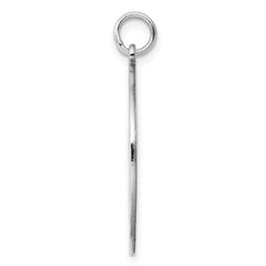 Sterling Silver Rhod-plated ENG. Round Polished Front/Back Disc Charm QM498