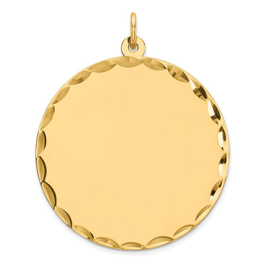 Sterling Silver GP Engraveable Round Polished Disc Charm QM499G