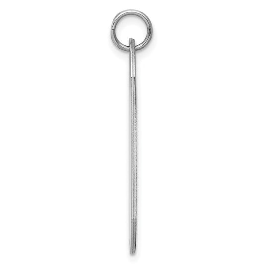 Sterling Silver Rhod-plate Eng. Dog Tag Polish Front/Satin Back Disc Charm QM504