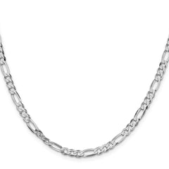 Sterling Silver Rhodium-plated 4.5mm Lightweight Flat Figaro ChainQMB120R