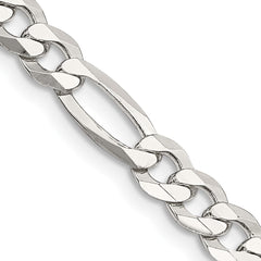 Sterling Silver 5.5mm Lightweight Flat Figaro ChainQMB150