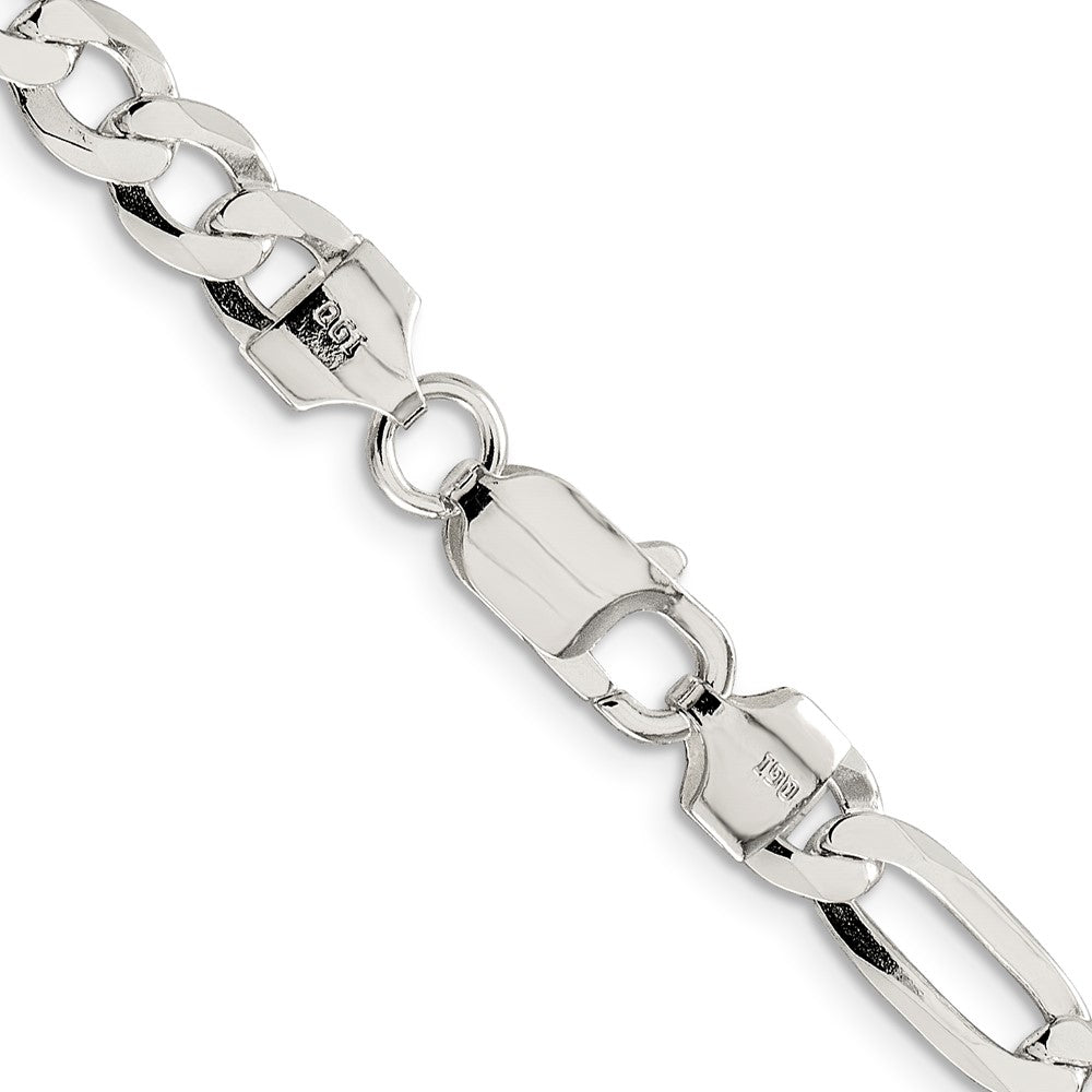Sterling Silver 7.0mm Lightweight Flat Figaro ChainQMB180