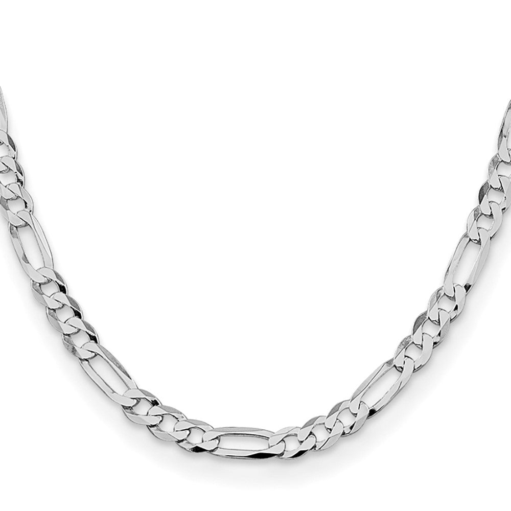 Sterling Silver Rhodium-plated 7.0mm Lightweight Flat Figaro ChainQMB180R