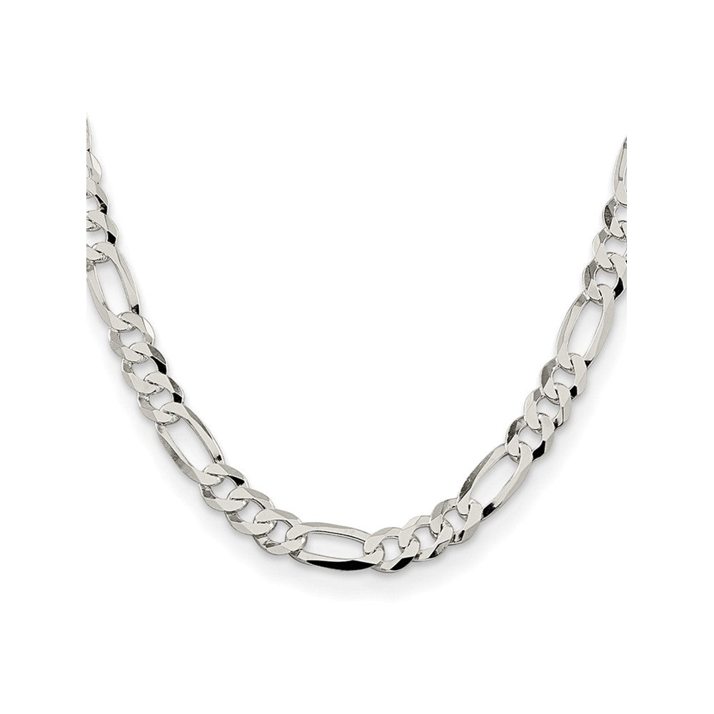 Sterling Silver 8.5mm Lightweight Flat Figaro ChainQMB220
