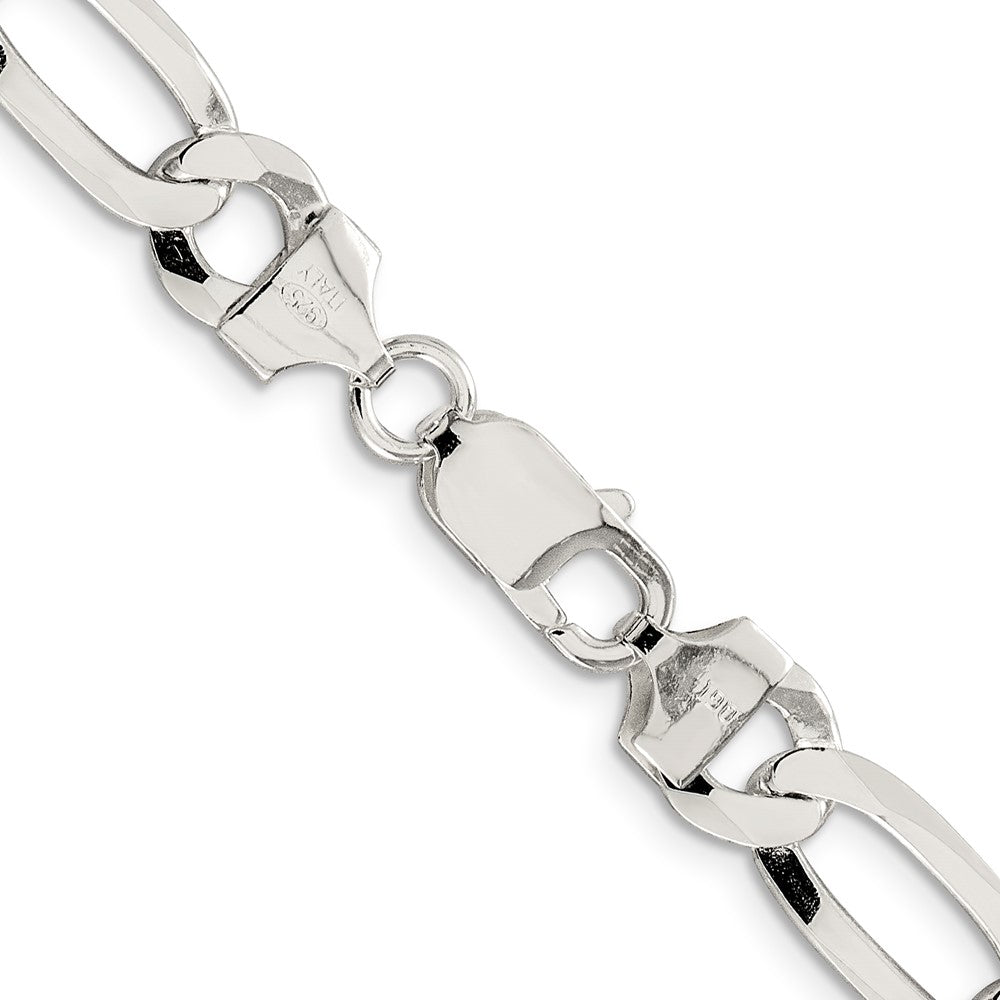 Sterling Silver 8.5mm Lightweight Flat Figaro ChainQMB220