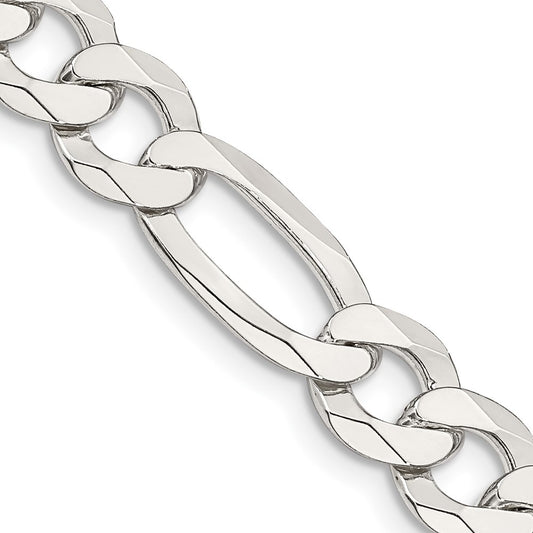 Sterling Silver 8.5mm Lightweight Flat Figaro ChainQMB220
