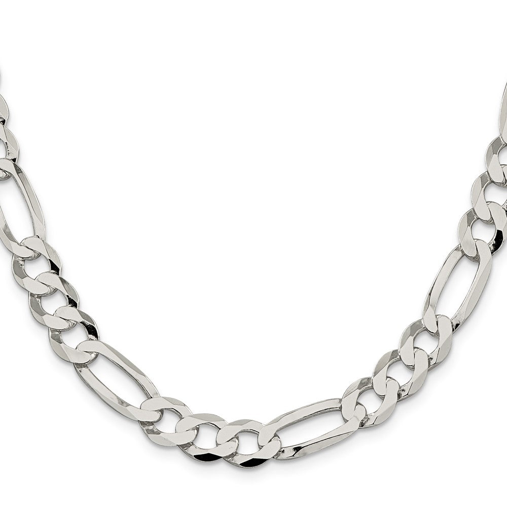 Sterling Silver 9.7mm Lightweight Flat Figaro ChainQMB250