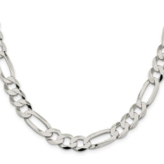 Sterling Silver 9.7mm Lightweight Flat Figaro ChainQMB250