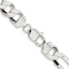 Sterling Silver 9.7mm Lightweight Flat Figaro ChainQMB250