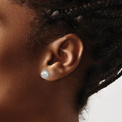 QMJE8G Majestic Sterling Silver Rhodium-plated 8-9mm Grey Imitation Shell Pearl Stud Earrings