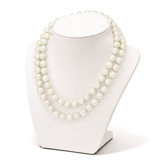 Majestik 10-11mm White Imitation Shell Pearl Hand-knotted Slip-on Necklace QMJNS10W-36