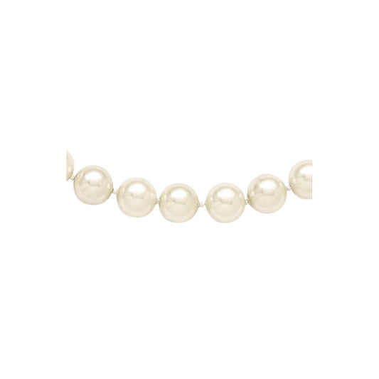 Majestik 10-11mm White Imitation Shell Pearl Hand-knotted Slip-on Necklace QMJNS10W-36
