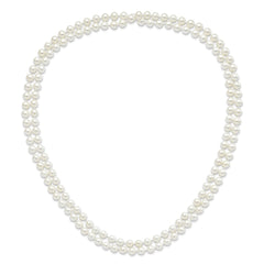 Majestik 8-9mm White Imitation Shell Pearl Hand-knotted Endless Slip-on Necklace QMJNS8W-54