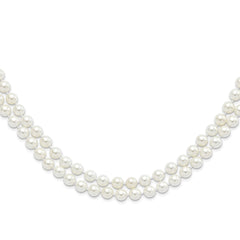 Majestik 8-9mm White Imitation Shell Pearl Hand-knotted Endless Slip-on Necklace QMJNS8W-54