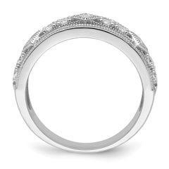 Brilliant Embers Sterling Silver Rhodium-plated 59 Stone Micro Pav������ CZ Polished Ring