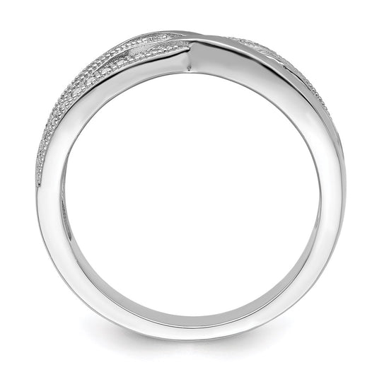 Brilliant Embers Sterling Silver Rhodium-plated 44 Stone Micro Pav�� CZ Polished Ring