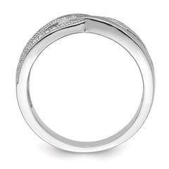 Brilliant Embers Sterling Silver Rhodium-plated 44 Stone Micro Pav�� CZ Polished Ring