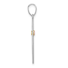Sterling Silver/Rhod-plated 1 Birthstone with 14k Bezel Family Pendant QMP10_1G--6