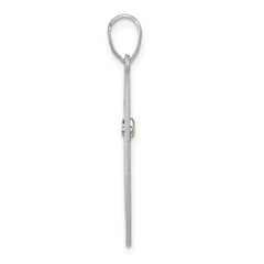 Sterling Silver/Rhodium-plated 1 Birthstone with SS Bezel Family Pendant QMP10_1SS--6