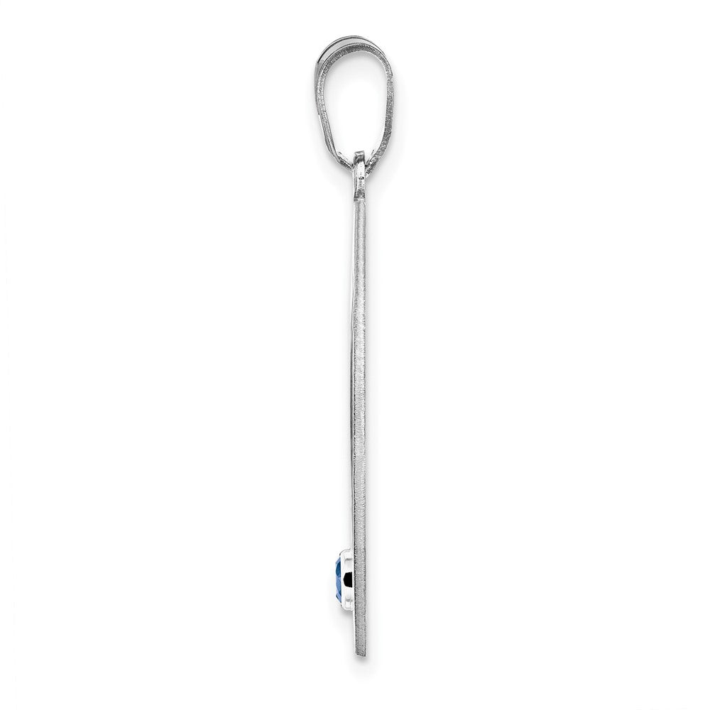SS/Rhodium-plated 1 Birthstone Circle with SS Bezel Family Pendant QMP11_1SS--6