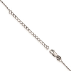 Brilliant Embers Sterling Silver Rhodium-plated 20 Stone 18 inch White and Green Micro Pav������ CZ Necklace with 2 Inch Extender QMP1324-18